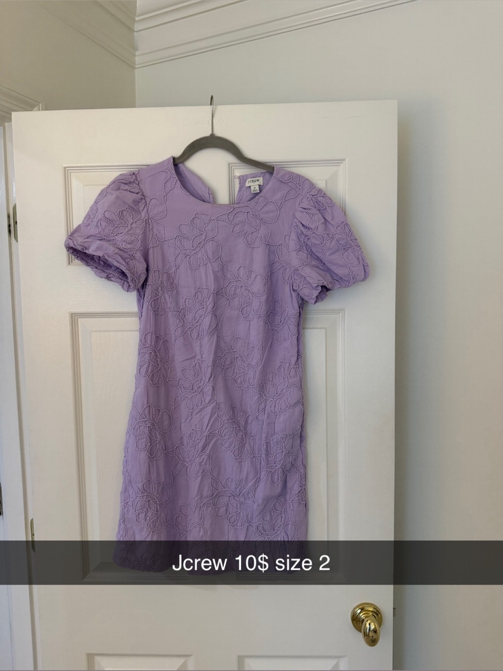 J. Crew Lavender Eyelet Floral Short Sleeve Dress